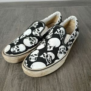 Vans Slip Ons Skulls Size 13